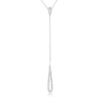 Chrisette 0.4ct CZ Rhodium Classic Drop Lariat Necklace