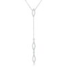 Carmela 0.6ct CZ Rhodium Classic Drop Lariat Necklace