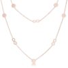 Krystal Rose Gold Stainless Steel Infinity Station Layer Necklace