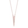 .2Ct Rose Gold Plated CZ Embedded Elongated Arrow Necklace