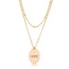 18k Gold Plated Double Chain "HOPE" Necklace
