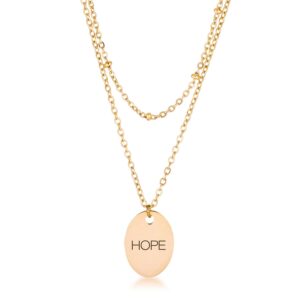 18k Gold Plated Double Chain "HOPE" Necklace