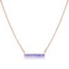 Rose Gold Plated Purple Opal Bar Necklace