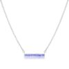 Rhodium Plated Purple Opal Bar Necklace