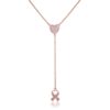 Rose Gold Plated Pink Ribbon "Y" Necklace