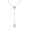 Rhodium Plated CZ "Y" Necklace