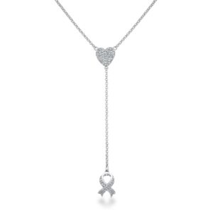 Rhodium Plated CZ "Y" Necklace