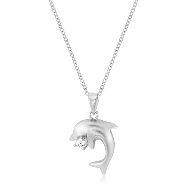 Matte Rhodium Dolphin Pendant Matte Rhodium Dolphin Pendant