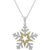 Two-tone Finished Snowflake Pendant