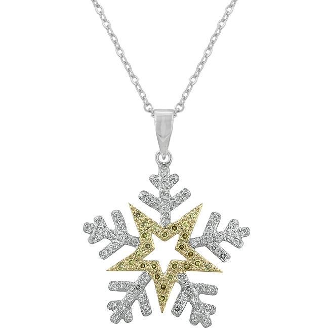 Two-tone Finished Snowflake Pendant Two-tone Finished Snowflake Pendant