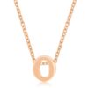 Rose Gold Finish Initial O Pendant