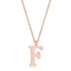 Elaina Rose Gold Stainless Steel F Initial Necklace