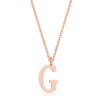 Elaina Rose Gold Stainless Steel G Initial Necklace