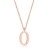 Elaina Rose Gold Stainless Steel O Initial Necklace