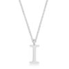 Elaina Rhodium Stainless Steel I Initial Necklace