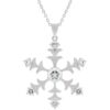 Rhodium Plated Snowflake Pendant
