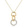Goldtone Finish Triplet Hooplet Pendant