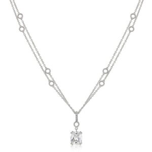 Solitaire Pendant on Double Chain