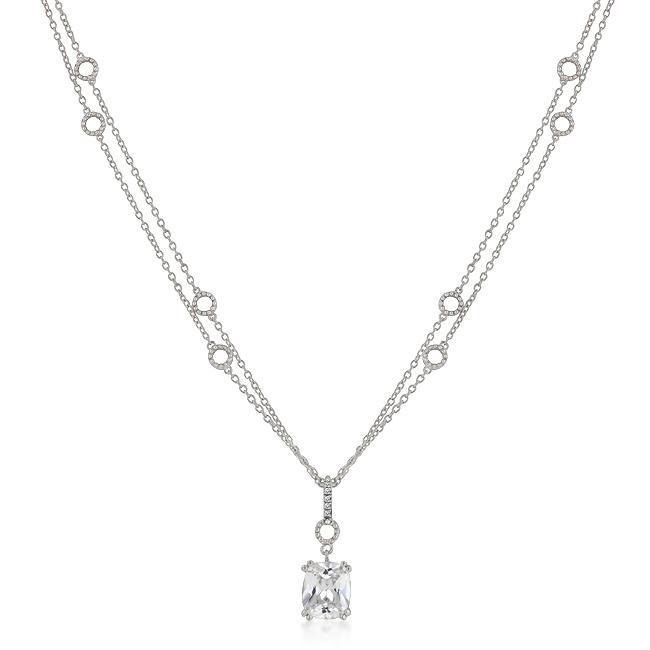 Solitaire Pendant on Double Chain Solitaire Pendant on Double Chain