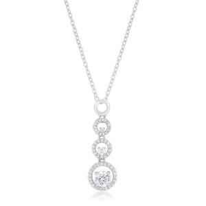 Halo Graduated Cubic Zirconia Pendant