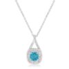 Christal 1.2ct Aqua CZ Rhodium Classic Necklace