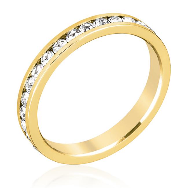 Stylish Stackables Clear Crystal Gold Ring Stylish Stackables Clear Crystal Gold Ring