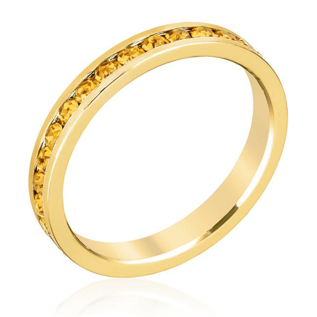 Stylish Stackables Yellow Crystal Gold Ring Stylish Stackables Yellow Crystal Gold Ring