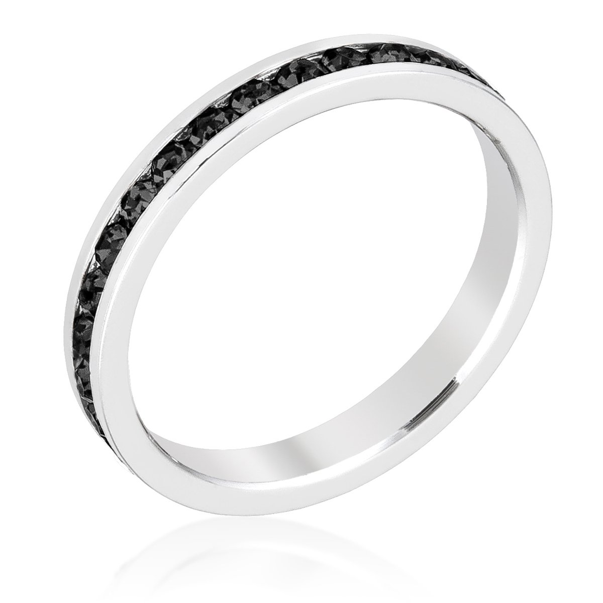 Stylish Stackables with Jet Black Crystal Ring Stylish Stackables with Jet Black Crystal Ring