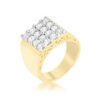 Pave Square Mens Ring