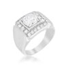 Men's Two-tone Finish Cubic Zirconia Ring