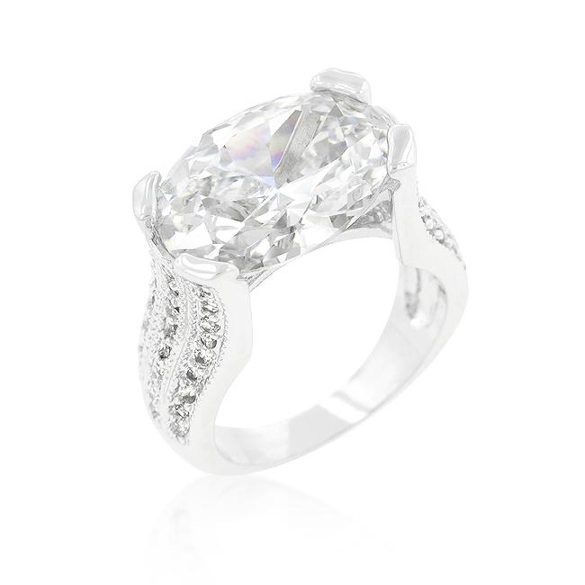 Oval Triplet Cubic Zirconia Ring Oval Triplet Cubic Zirconia Ring