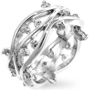 Rhodium Plated Zircon Vines Ring Rhodium Plated Zircon Vines Ring