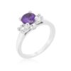 Mini Amethyst Triplet Ring