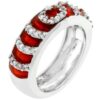 Garnet Enamel Ripple Ring