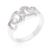Linked Cubic Zirconia Hearts Ring