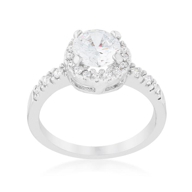Solitaire Engagement Ring With Pave Halo Solitaire Engagement Ring With Pave Halo