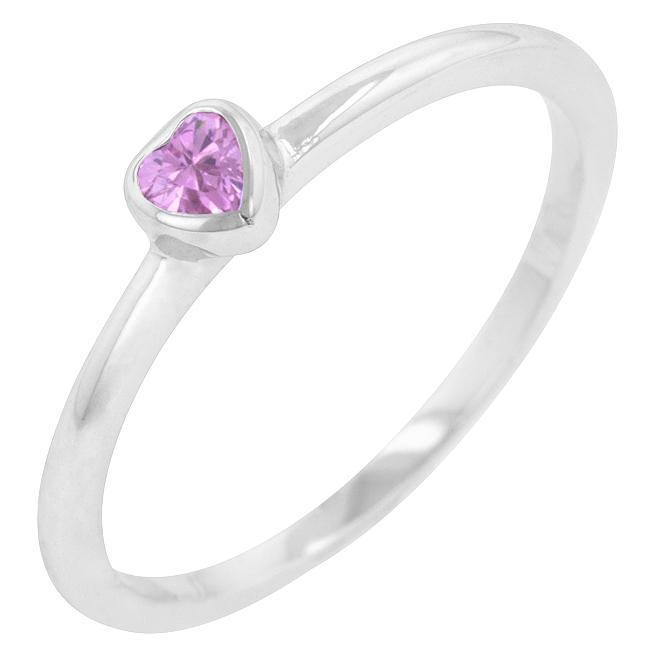 Mini Pink Heart Solitaire Ring Mini Pink Heart Solitaire Ring
