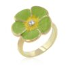 Light Green Enamel Floral Ring