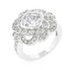 Elegant Clear Cubic Zirconia Crest Ring