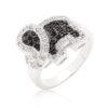 Black and White Cubic Zirconia Elephant Ring