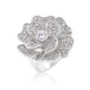Large Flower Cubic Zirconia Cocktail Ring