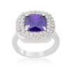 Micropave Purple Bridal Cocktail Ring