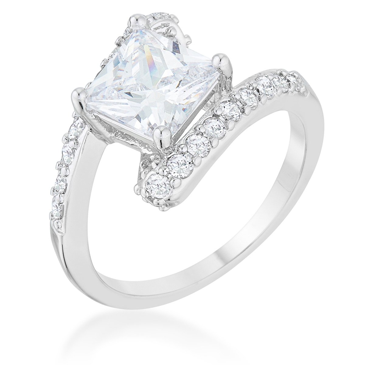 Caroline 2.3ct CZ Rhodium Statement Ring Caroline 2.3ct CZ Rhodium Statement Ring