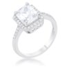 Ariana 2.95ct CZ Rhodium Classic Ring
