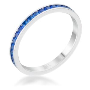 Teresa 0.5ct Sapphire CZ Stainless Steel Eternity Band