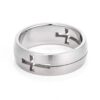 Men's 7MM Laser Cut Cross Stainless Steel Band