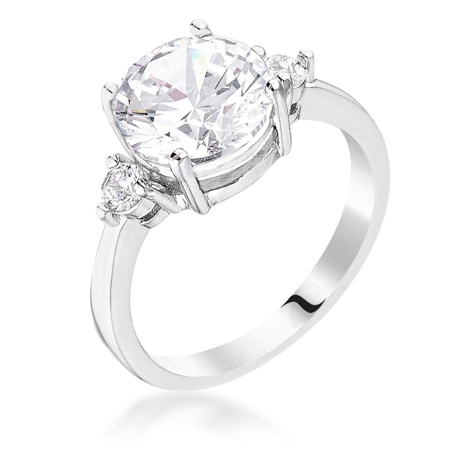 Classic Three Stone Clear CZ Engagement Ring Classic Three Stone Clear CZ Engagement Ring