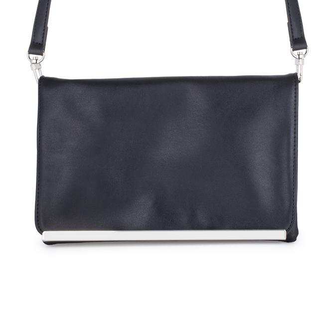 Martha Black Leather Purse Clutch With Silver Hardware Martha Black Leather Purse Clutch With Silver Hardware