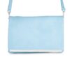Martha Blue Leather Purse Clutch With Silver Hardware