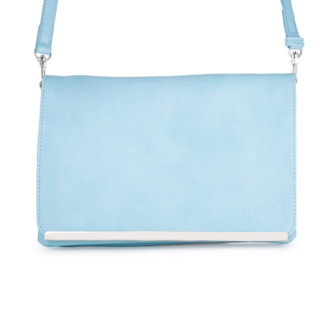 Martha Blue Leather Purse Clutch With Silver Hardware Martha Blue Leather Purse Clutch With Silver Hardware